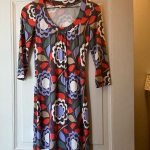 Boden print dress. 3/4 sleeve. Size 2